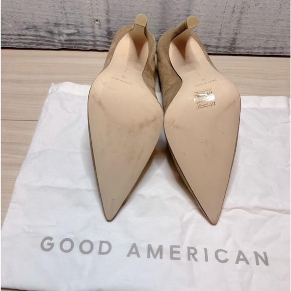 GOOD AMERICAN NWOB ICON POINTED TOE PUMP IN NUDE SUEDE - Picture 14 of 16